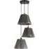 Loralei 3 Drop Cluster Ceiling Pendant - Black, Faux Silk