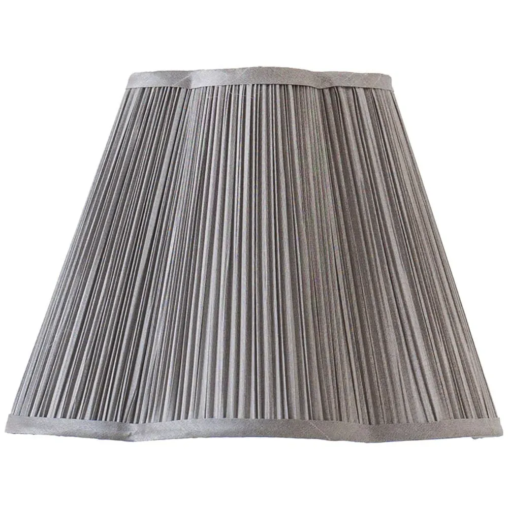 Loralei Large Pleated Lamp Shade - Dark Grey, Faux Silk
