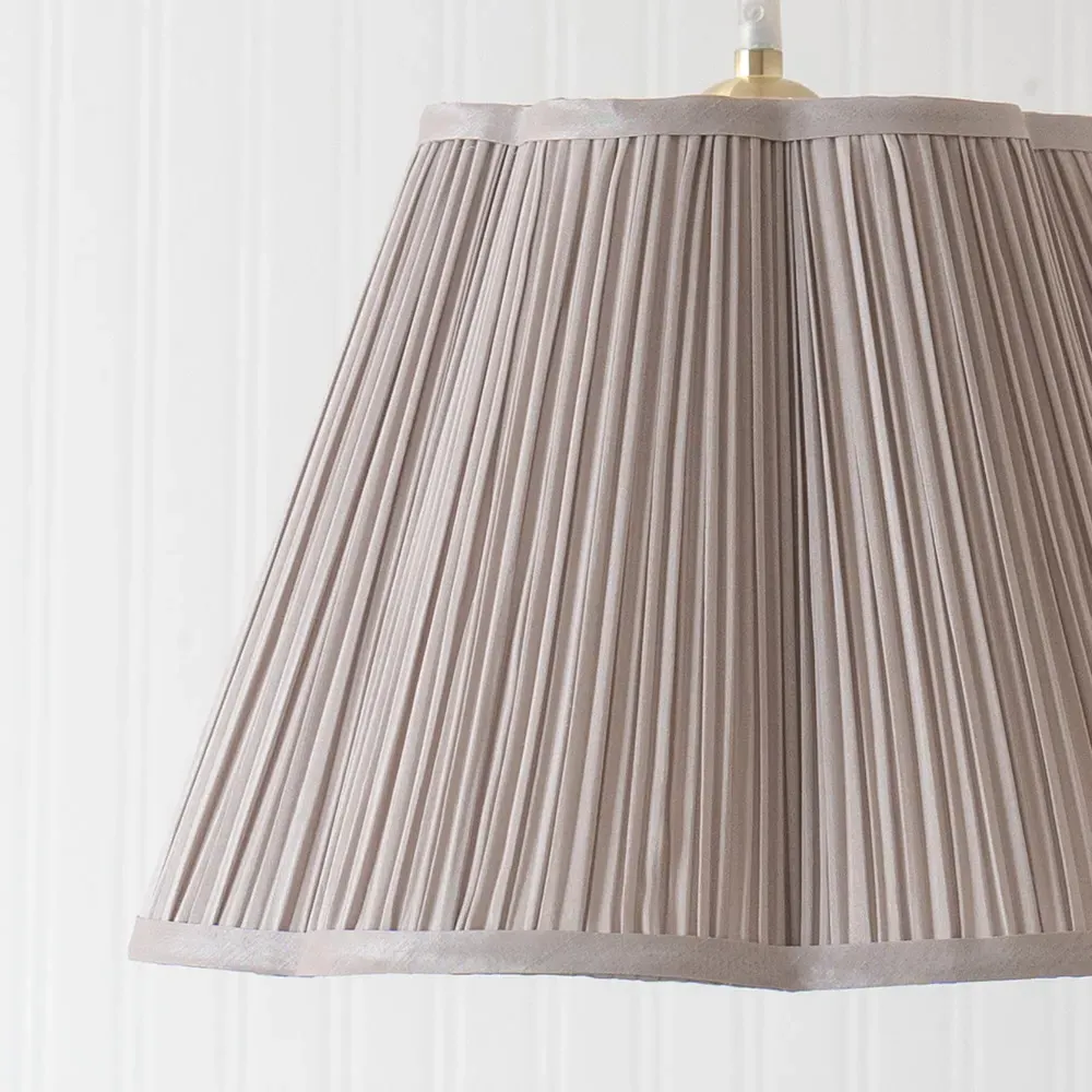 Loralei Large Pleated Lamp Shade - Light Grey, Faux Silk