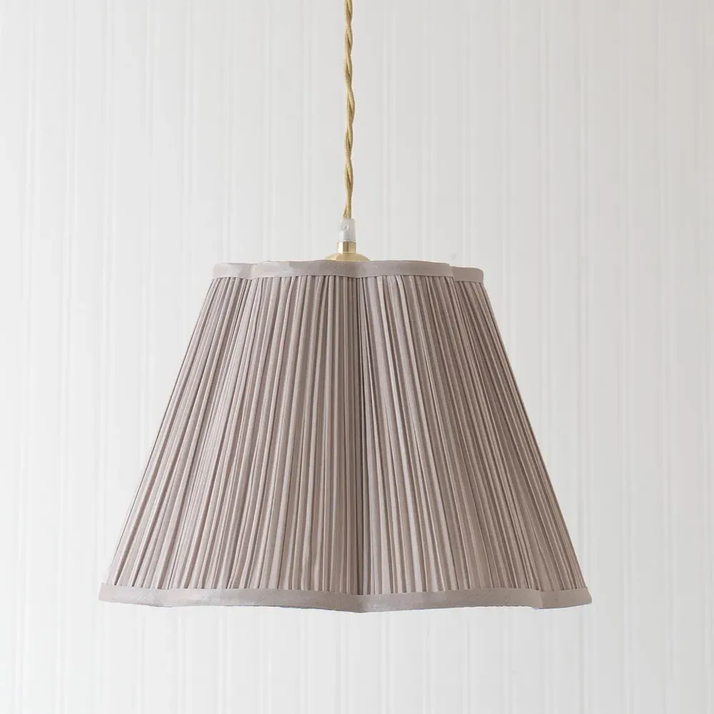 Loralei Large Pleated Lamp Shade - Light Grey, Faux Silk
