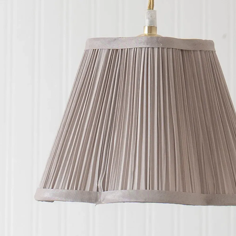 Loralei Small Pleated Lamp Shade - Light Grey, Faux Silk