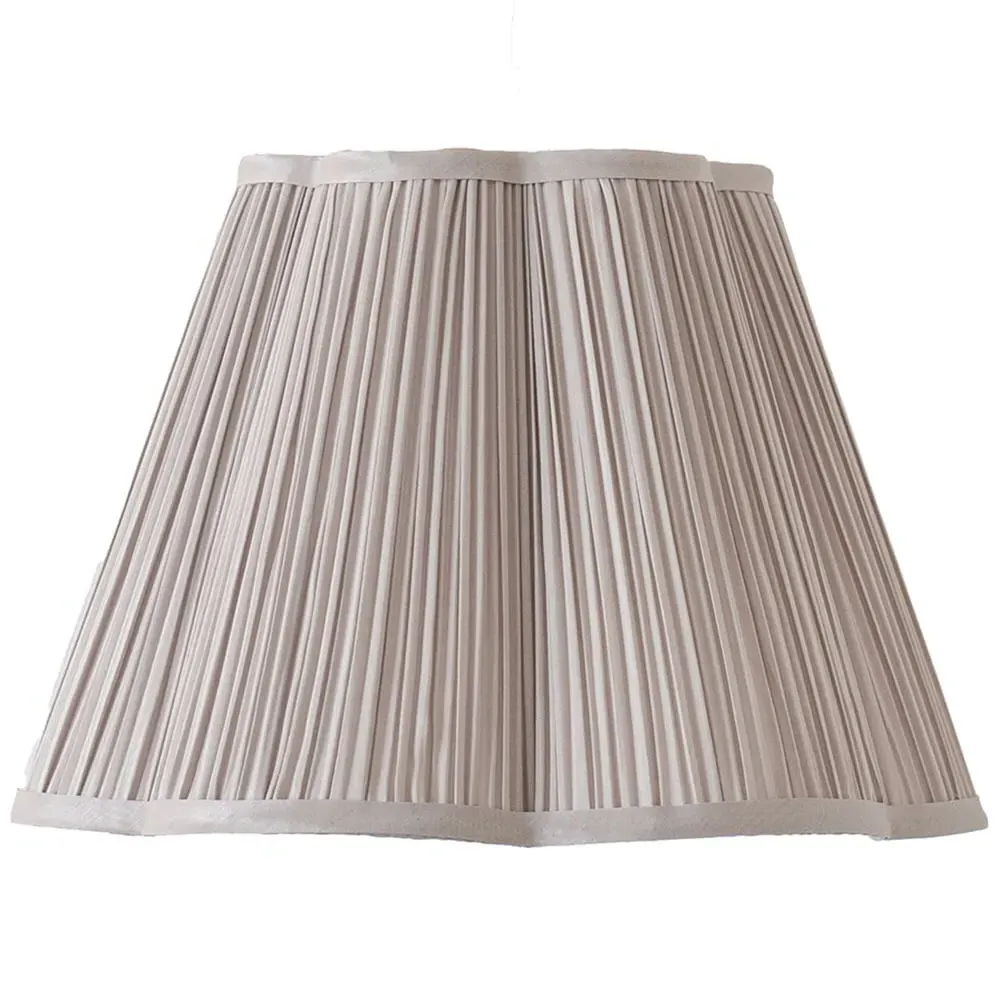 Loralei Small Pleated Lamp Shade - Light Grey, Faux Silk