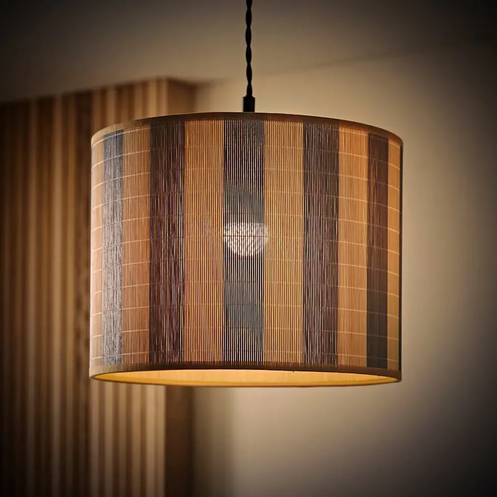 Lori Drum Ceiling Lamp Shade - Blue, Bamboo