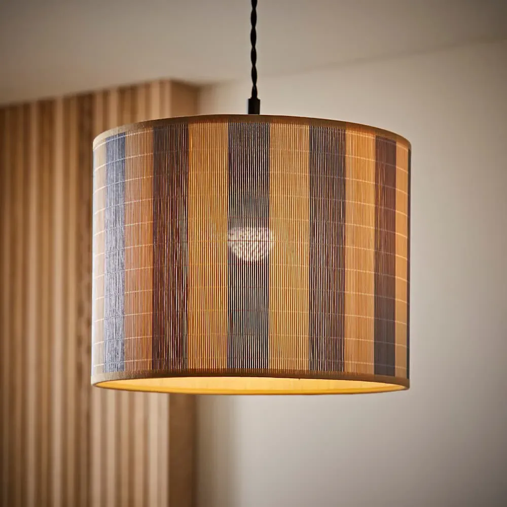 Lori Drum Ceiling Lamp Shade - Blue, Bamboo