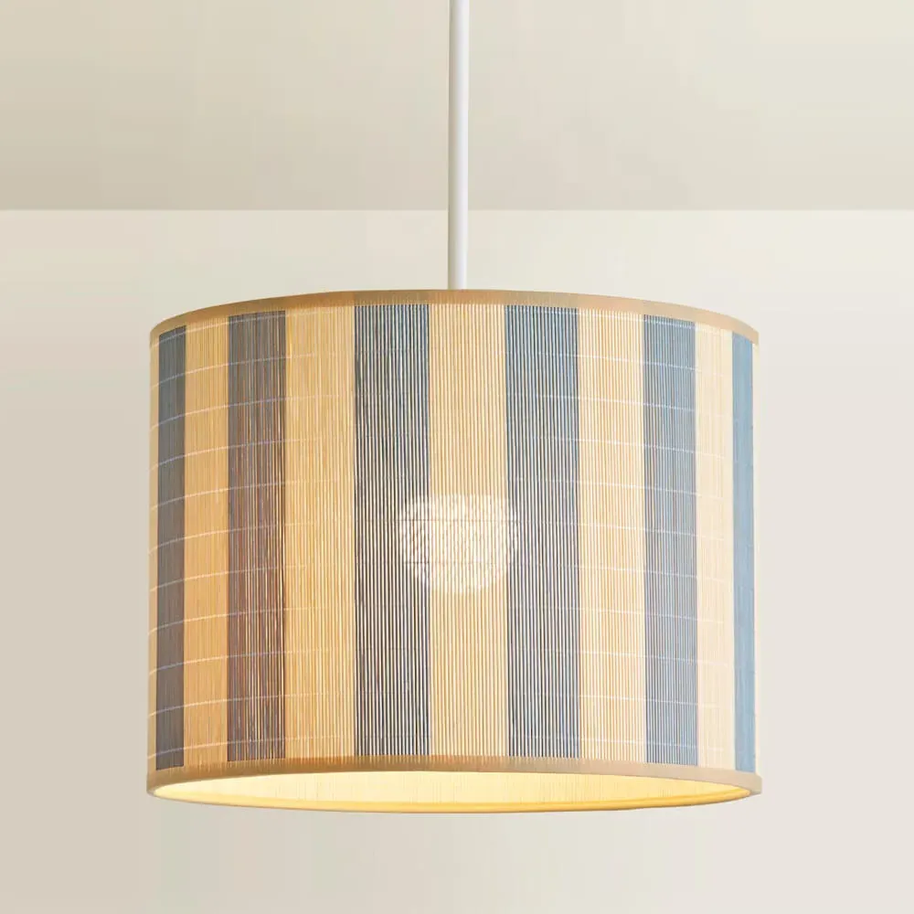 Lori Drum Ceiling Lamp Shade - Blue, Bamboo