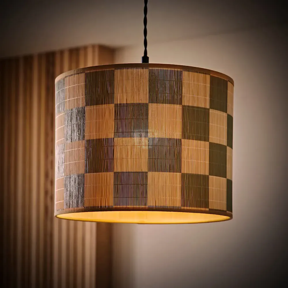 Lori Drum Ceiling Lamp Shade - Green, Bamboo