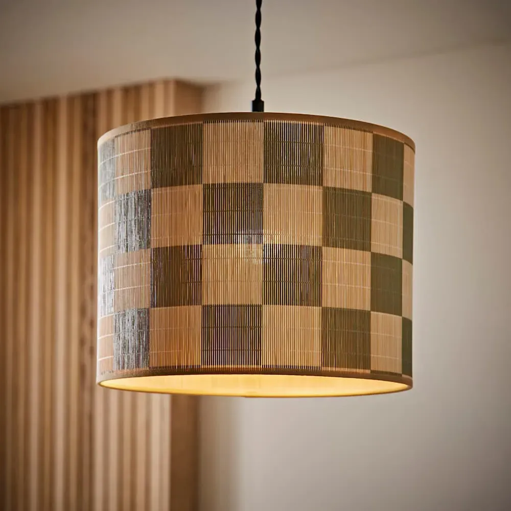 Lori Drum Ceiling Lamp Shade - Green, Bamboo