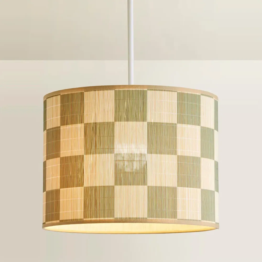 Lori Drum Ceiling Lamp Shade - Green, Bamboo