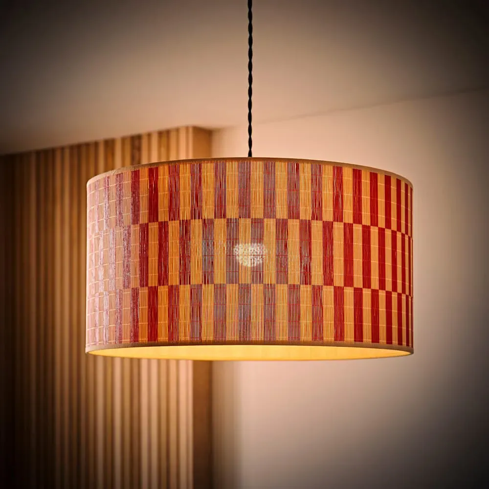 Lori Drum Ceiling Lamp Shade - Orange, Bamboo