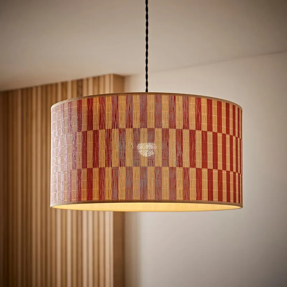 Lori Drum Ceiling Lamp Shade - Orange, Bamboo