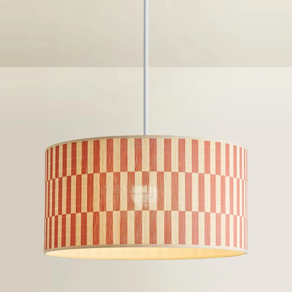 Lori Drum Ceiling Lamp Shade - Orange, Bamboo