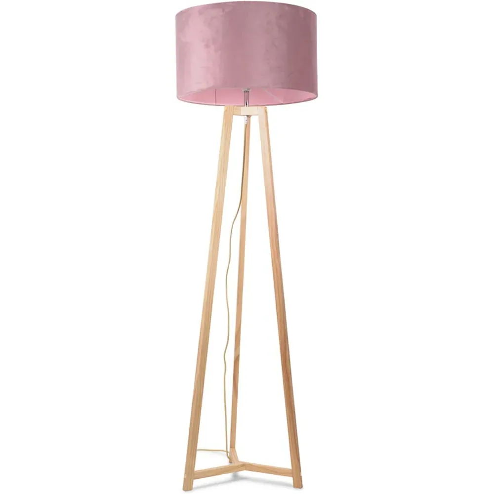 Lottie Tripod Floor Lamp - Blush Pink, Velvet image