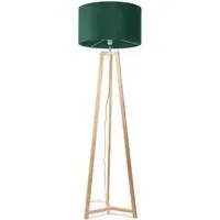Lottie Tripod Floor Lamp - Forest Green, Velvet