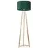 Lottie Tripod Floor Lamp - Forest Green, Velvet