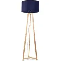 Lottie Tripod Floor Lamp - Navy Blue, Velvet