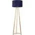 Lottie Tripod Floor Lamp - Navy Blue, Velvet