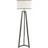 Lottie Tripod Floor Lamp with Black Edge Drum Shade - Black, Wood