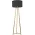 Lottie Tripod Floor Lamp with Boucle Shade - Cream, Wood