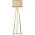 Lottie Tripod Floor Lamp with Cane Shade - Cream, Wood