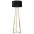 Lottie Tripod Floor Lamp with Drum Shade - Black, Wood