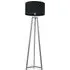 Lottie Tripod Floor Lamp with Drum Shade - Black, Wood