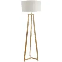 Lottie Tripod Floor Lamp with Drum Shade - Cream, Wood