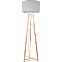 Lottie Tripod Floor Lamp with Drum Shade - Cream, Wood