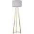 Lottie Tripod Floor Lamp with Drum Shade - Cream, Wood