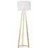 Lottie Tripod Floor Lamp with Drum Shade - Cream, Wood