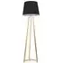 Lottie Tripod Floor Lamp with Tapered Shade - Black, Wood