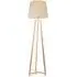 Lottie Tripod Floor Lamp with Tapered Shade - Cream, Wood