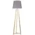 Lottie Tripod Floor Lamp with Tapered Shade - Cream, Wood