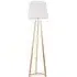 Lottie Tripod Floor Lamp with Tapered Shade - Cream, Wood