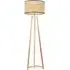 Lottie Tripod Floor Lamp with Wicker Shade - Cream, Wood