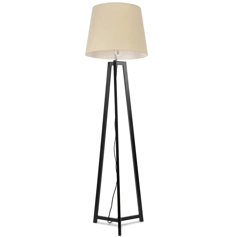 Lottie Tripod LED Floor Lamp - Beige, Fabric image