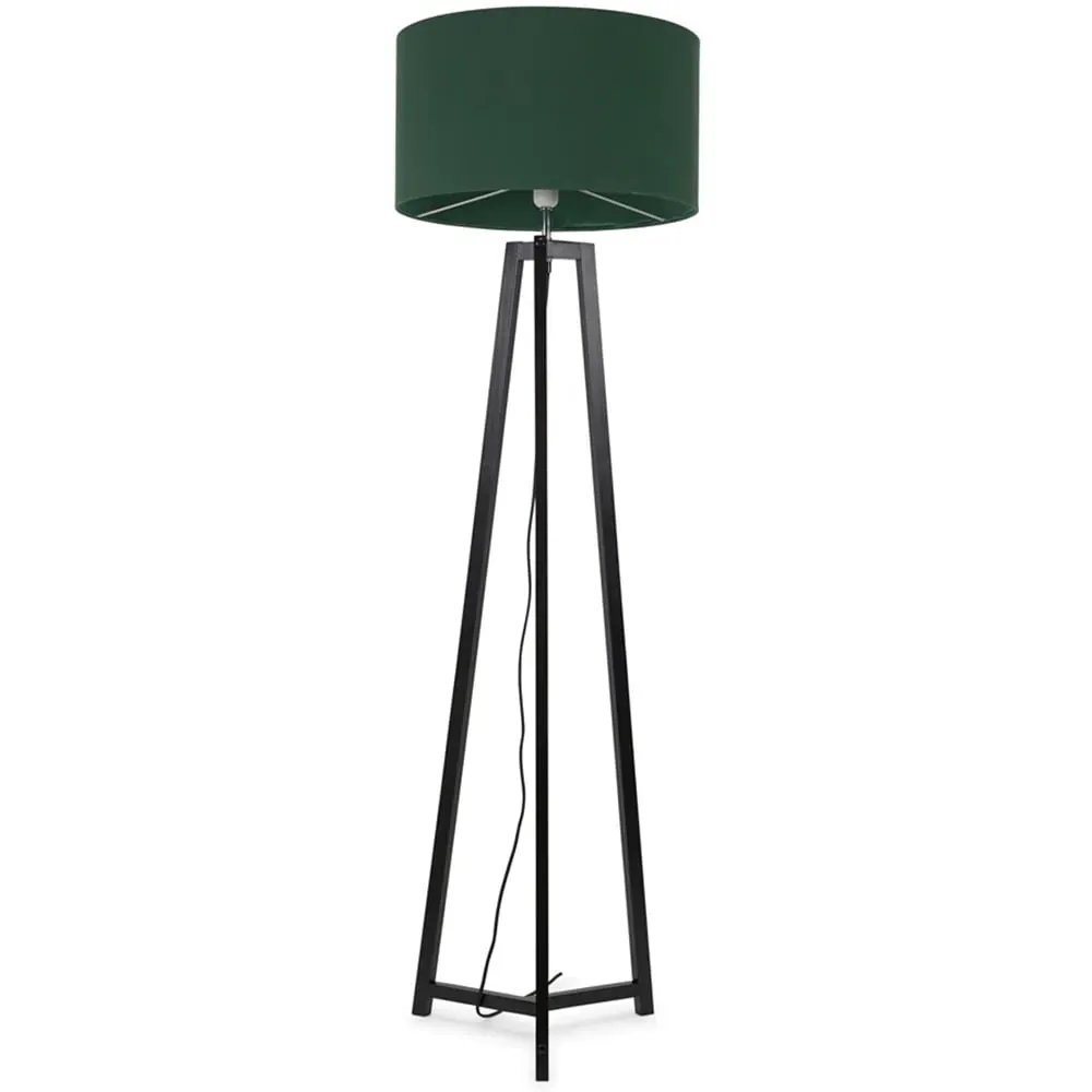 Lottie Tripod LED Floor Lamp - Green, Fabric
