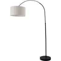 Louis Arched Floor Lamp with Adjustable Head - Black, Metal