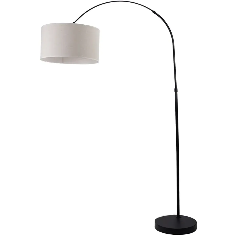 Louis Arched Floor Lamp with Adjustable Head - Black, Metal