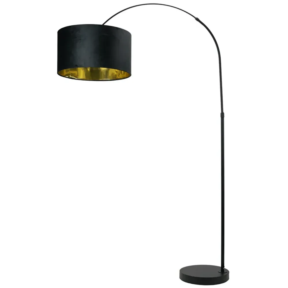 Louis Arched LED Floor Lamp - Black, Velvet