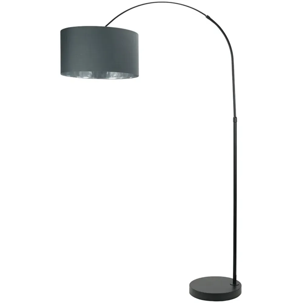Louis Arched LED Floor Lamp - Charcoal, Chrome