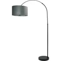 Louis Arched LED Floor Lamp - Grey, Velvet