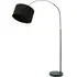 Louis Curved LED Floor Lamp - Black, Black Fabric