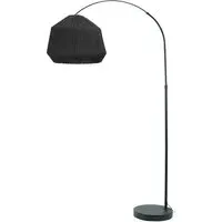 Louis Curved LED Floor Lamp - Black, Black Rope