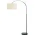 Louis Curved LED Floor Lamp - Black, Cream Boucle