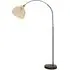 Louis Curved LED Floor Lamp - Black, Cream Woven Basket