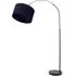 Louis Curved LED Floor Lamp - Black, Navy Blue Fabric