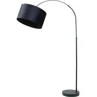 Louis Curved LED Floor Lamp - Black, Navy Blue Velvet