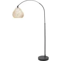 Louis Curved LED Floor Lamp - Black, Rattan