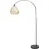 Louis Curved LED Floor Lamp - Black, Rattan