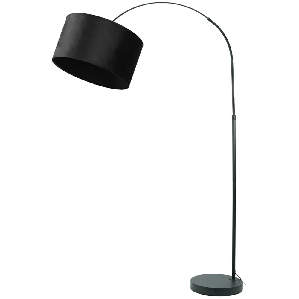 Louis Curved LED Floor Lamp - Black, Velvet